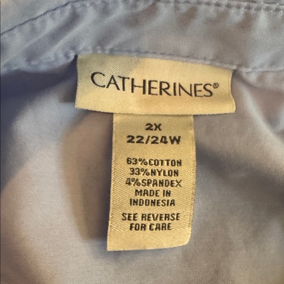 Catherines Button Down Tunic Shirt 2X (22/24W) Light Blue excellent condition - Picture 6 of 6